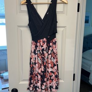 The Loft beautiful mini dress with pretty crossover top detail.